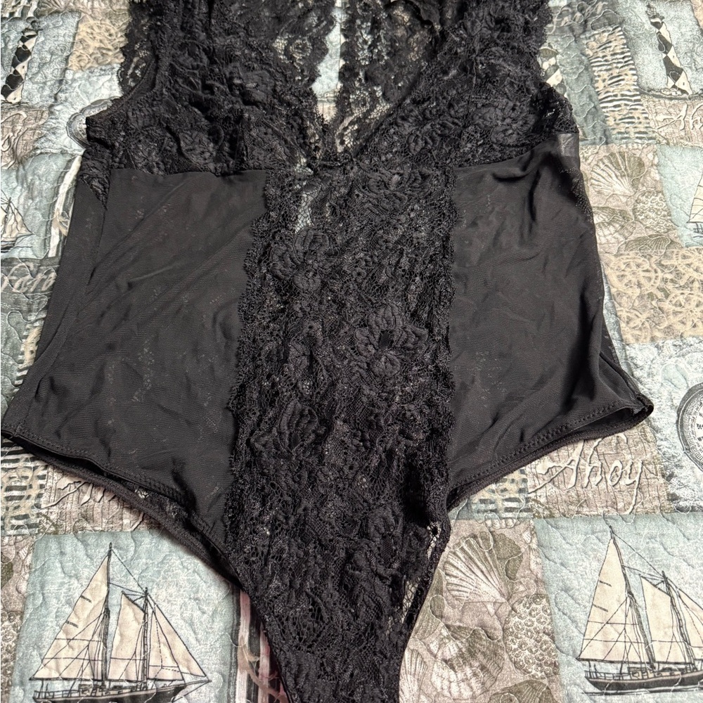 Elegant Black Lace Bodysuit